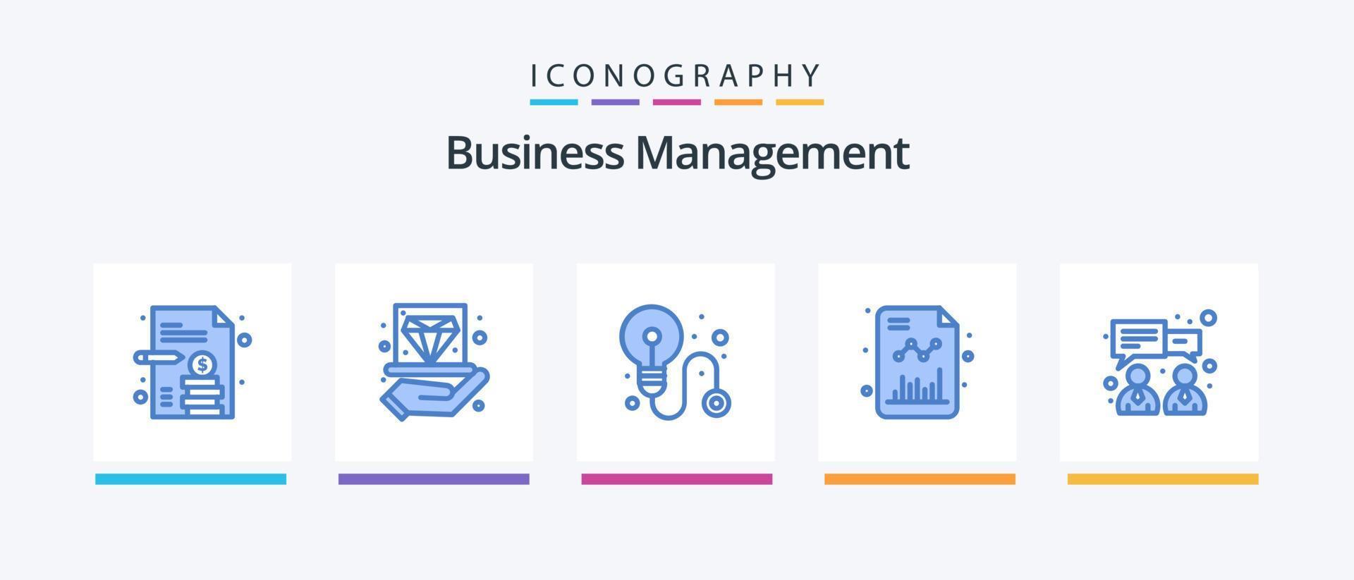företag förvaltning blå 5 ikon packa Inklusive finansiera. företag. företag. tillväxt. Diagram. kreativ ikoner design vektor