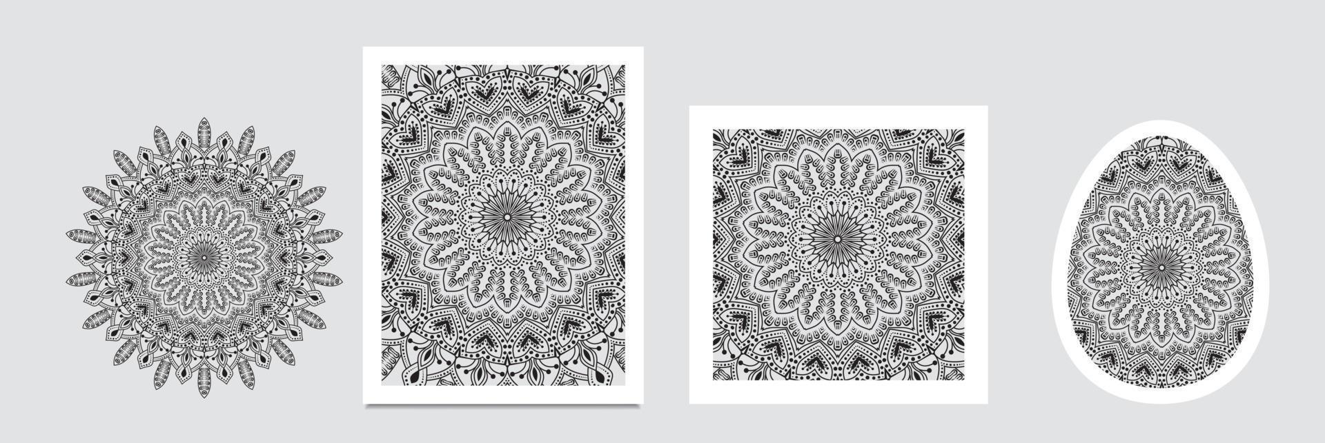 ethnische bunte runde dekorative Henna-Mandala-Blumenhintergrunddesign-Vektorillustration vektor