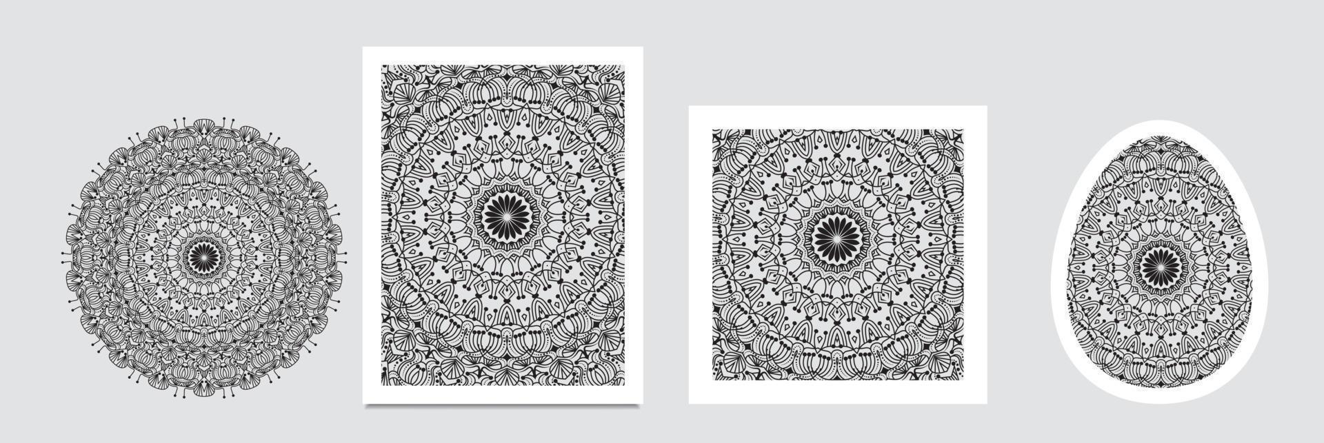 mandala mönster design för bakgrund, scarf mönster textur för skriva ut på trasa, omslag Foto, hemsida, mandala dekoration, retro, årgång, trend, 3d illustration, barock vektor