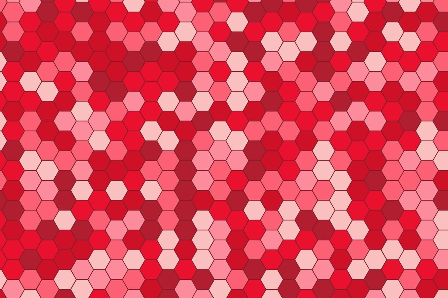 Muster mit wabenförmigen geometrischen Elementen in Rottönen. abstrakter Hintergrund mit Farbverlauf vektor