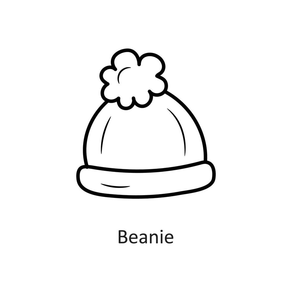 Beanie-Vektor-Gliederung-Icon-Design-Illustration. Feiertagssymbol auf weißem Hintergrund eps 10-Datei vektor