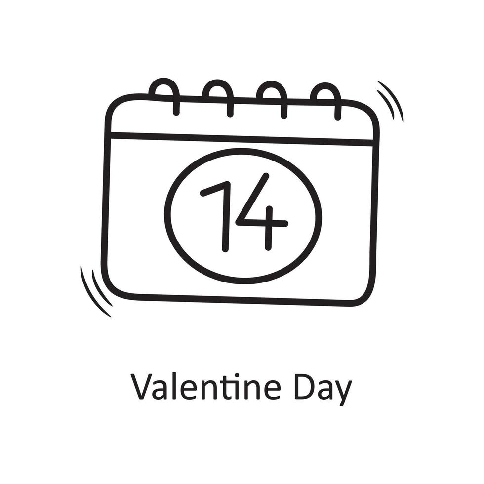 Valentinstag Vektor Umriss Hand zeichnen Symbol Design Illustration. Valentine-Symbol auf weißem Hintergrund eps 10-Datei