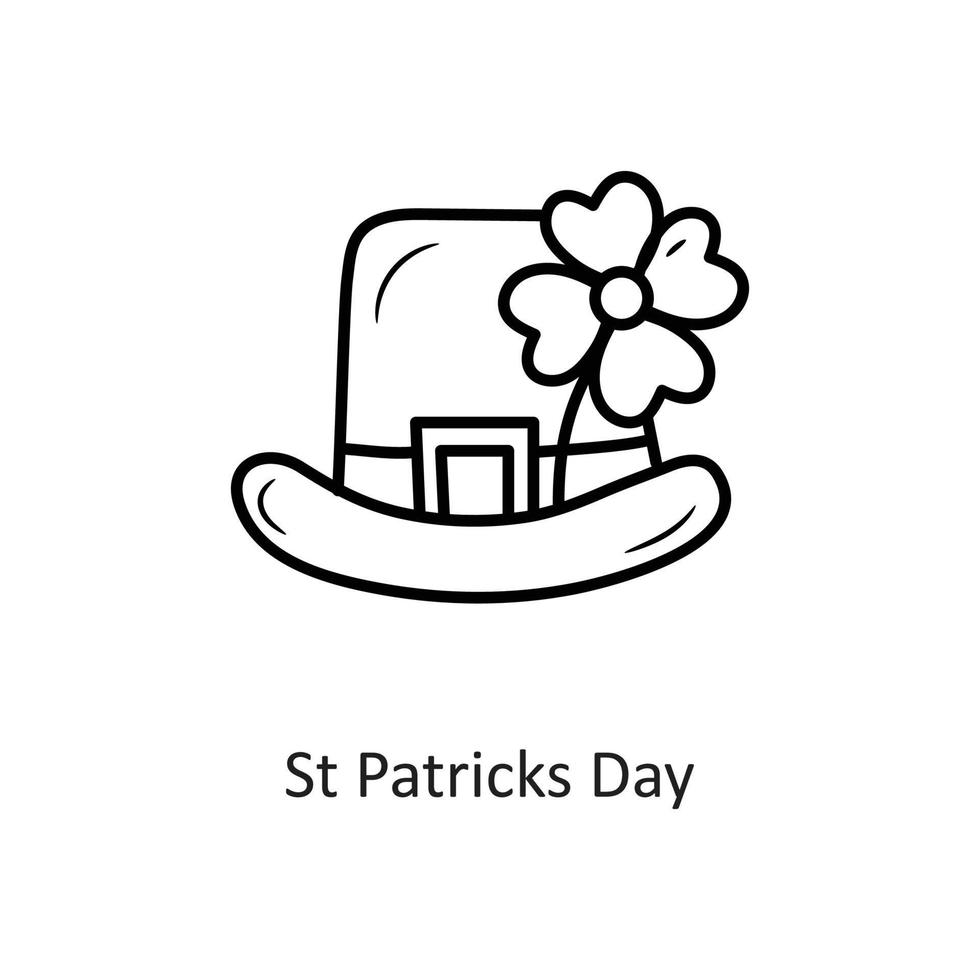 st patricks dag vektor översikt ikon design illustration. Semester symbol på vit bakgrund eps 10 fil