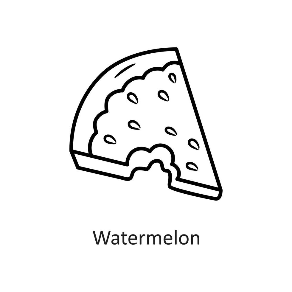 Wassermelone-Vektor-Gliederung-Icon-Design-Illustration. Feiertagssymbol auf weißem Hintergrund eps 10-Datei vektor