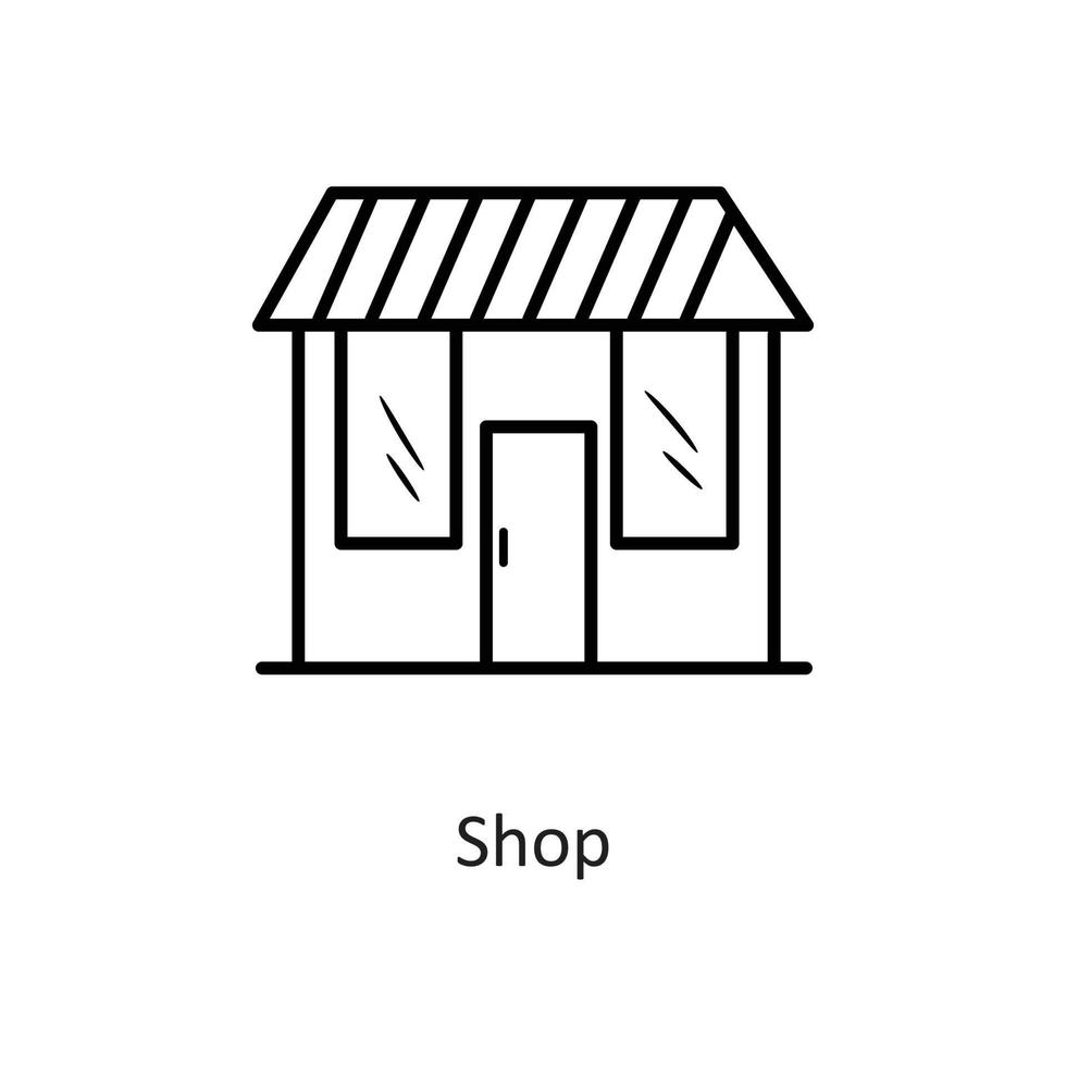 Shop-Vektor-Gliederung-Icon-Design-Illustration. Feiertagssymbol auf weißem Hintergrund eps 10-Datei vektor