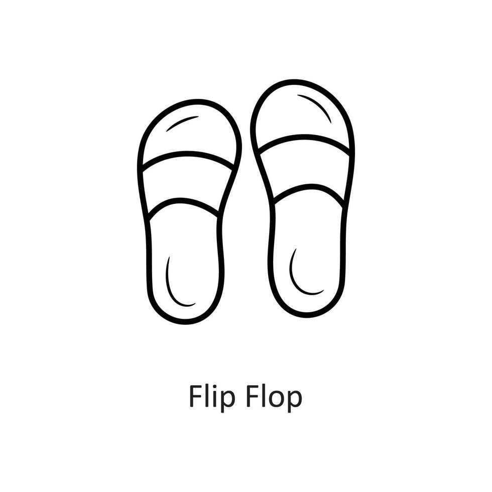 flip flop vektor översikt ikon design illustration. Semester symbol på vit bakgrund eps 10 fil