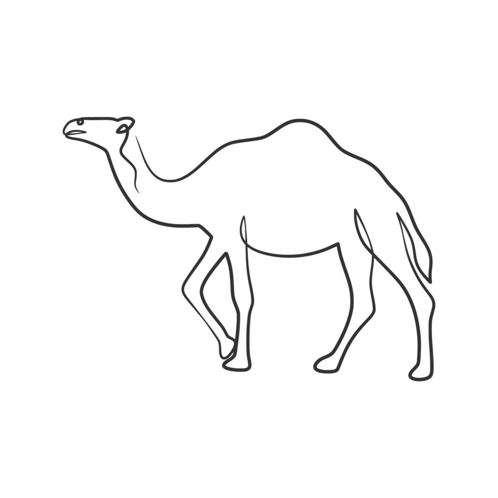 kamel kontinuerlig ett linje konst teckning vektor