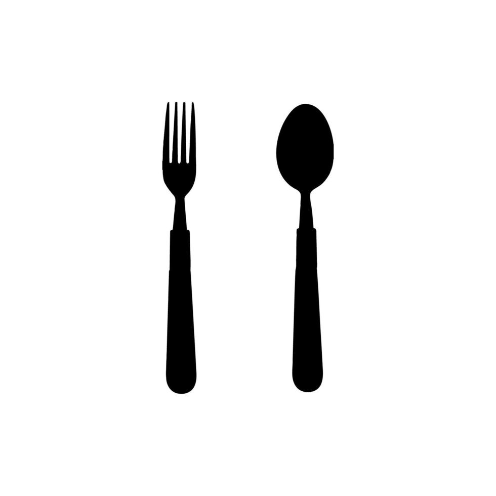 Symbol für Gabel und Messer. einfaches Stil-Food-Restaurant-Poster-Hintergrundsymbol. gabel und messer markenlogo gestaltungselement. gabel und messer t-shirt bedrucken. Vektor für Aufkleber.