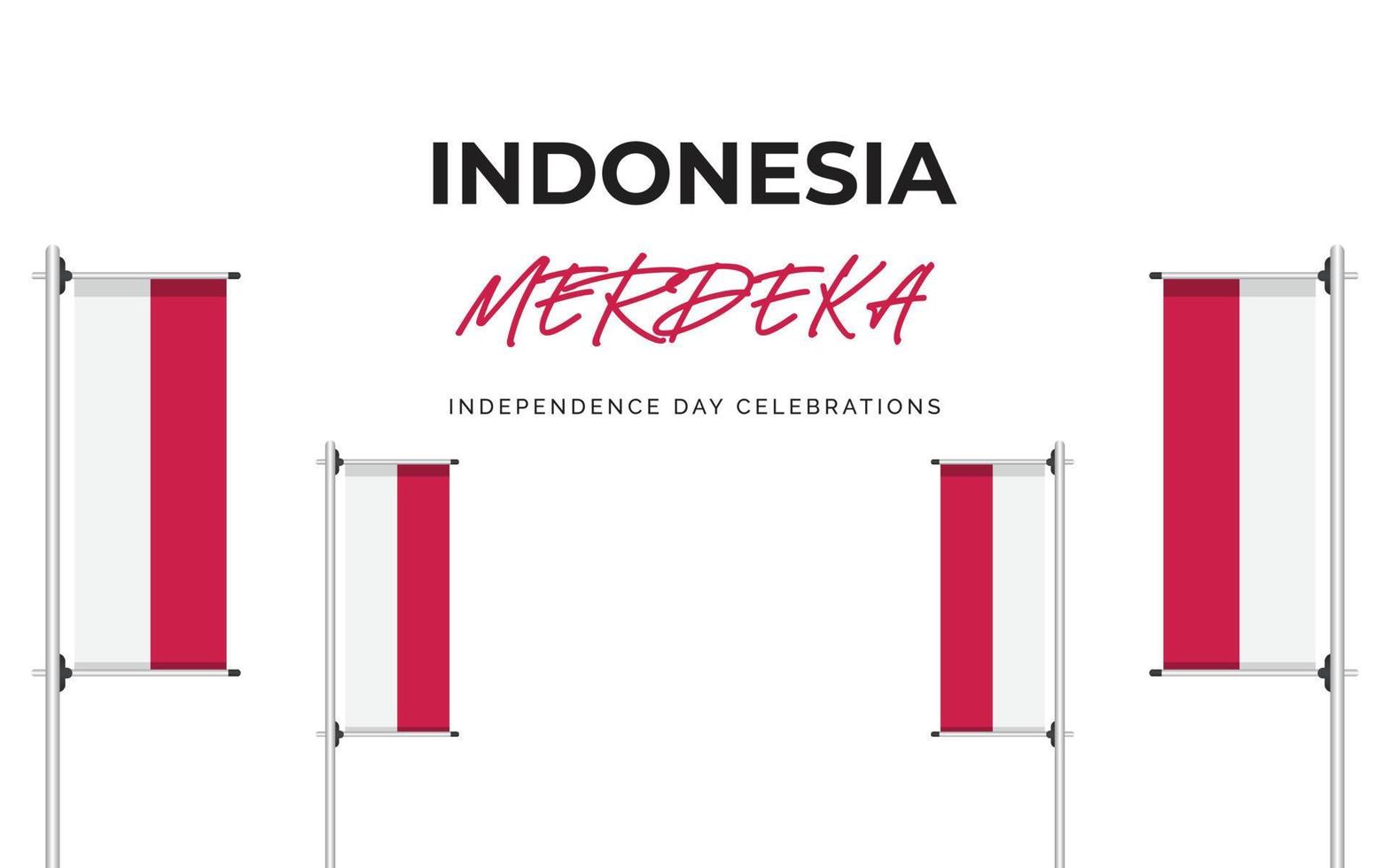 indonesien självständighetsdagen banner designmall vektor
