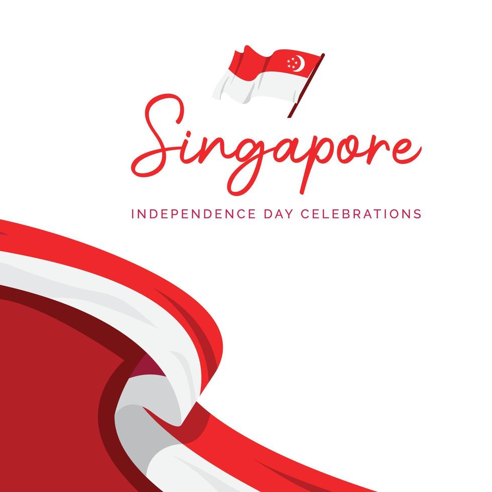 Singapur-Unabhängigkeitstag-Banner-Design-Vorlage vektor