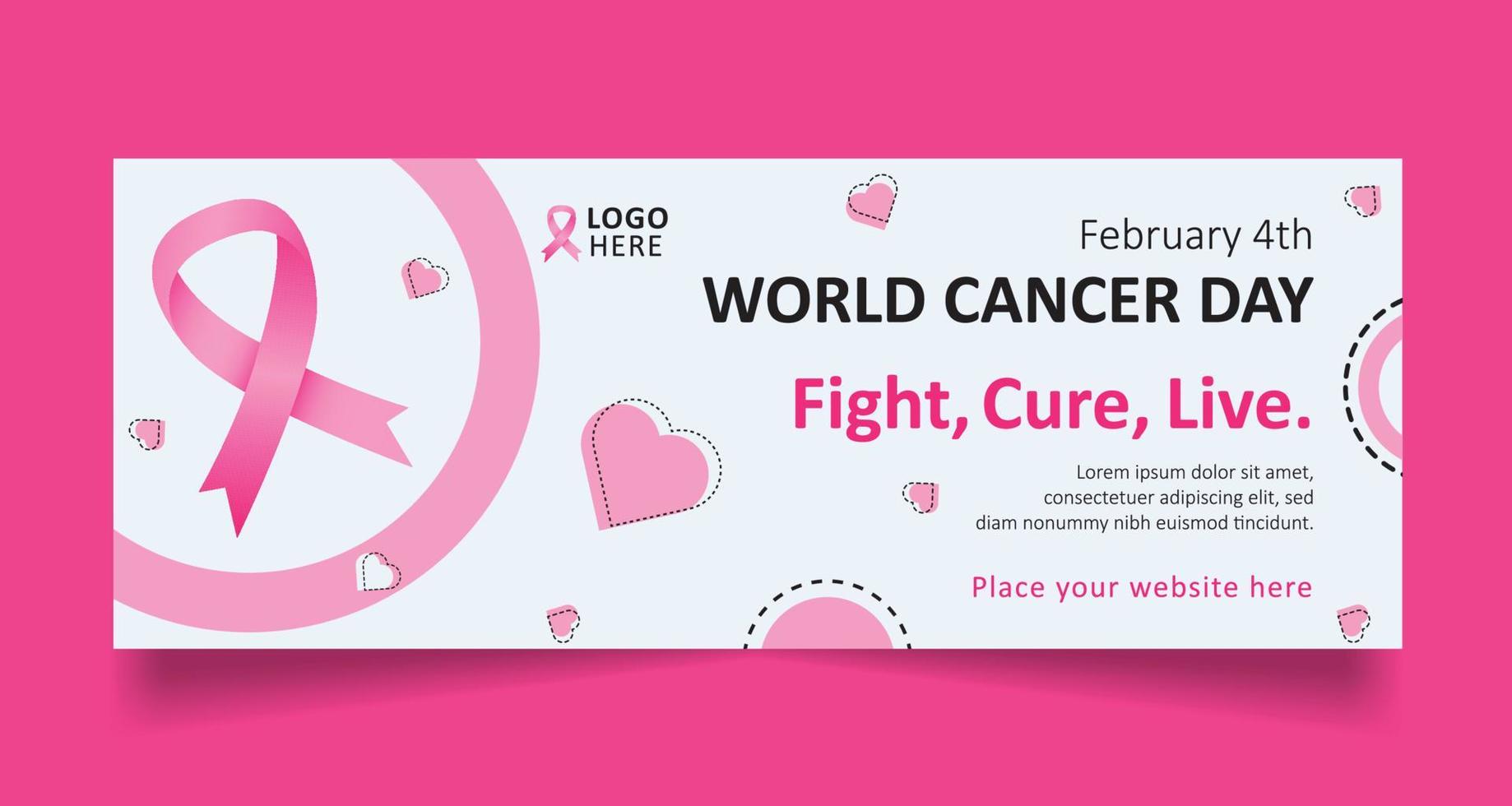 Social-Media-Cover und Web-Banner-Design zum Tag des Krebsbewusstseins vektor