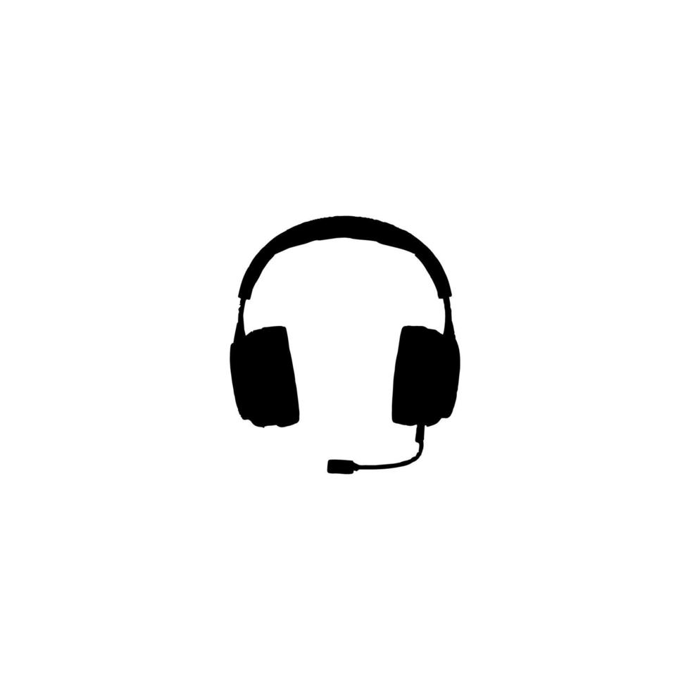 Kopfhörer-Symbol. einfaches Hintergrundsymbol für Firmensupport-Service-Poster. Designelement für das Logo der Kopfhörermarke. Kopfhörer-T-Shirt-Druck. Vektor für Aufkleber.