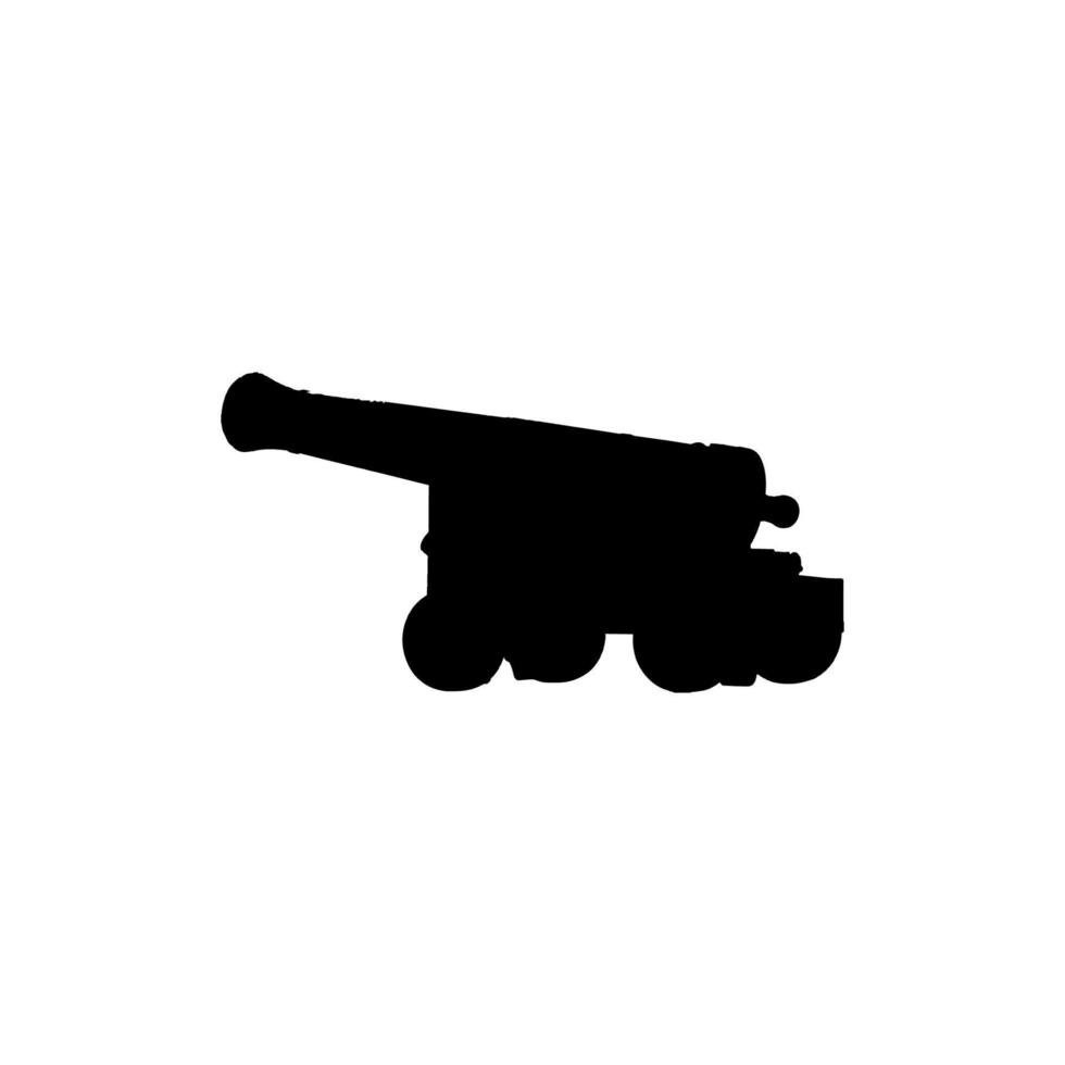 Retro-Kanonen-Symbol. historisches Plakathintergrundsymbol der einfachen Art. Design-Element für das Logo der Retro-Kanone. Retro-Kanonen-T-Shirt-Druck. Vektor für Aufkleber.