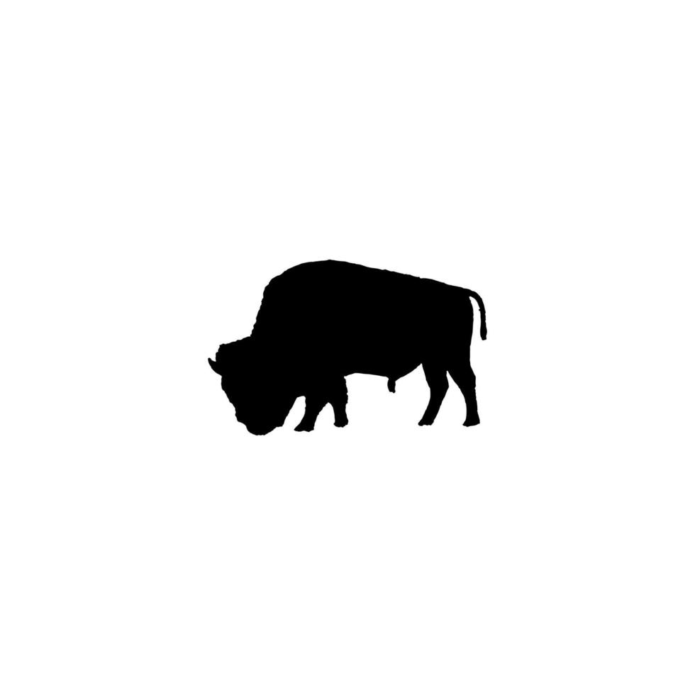 Bison-Symbol. einfaches fleischrestaurant großes verkaufsplakat hintergrundsymbol. Bison-Markenlogo-Designelement. Bison-T-Shirt bedrucken. Vektor für Aufkleber.