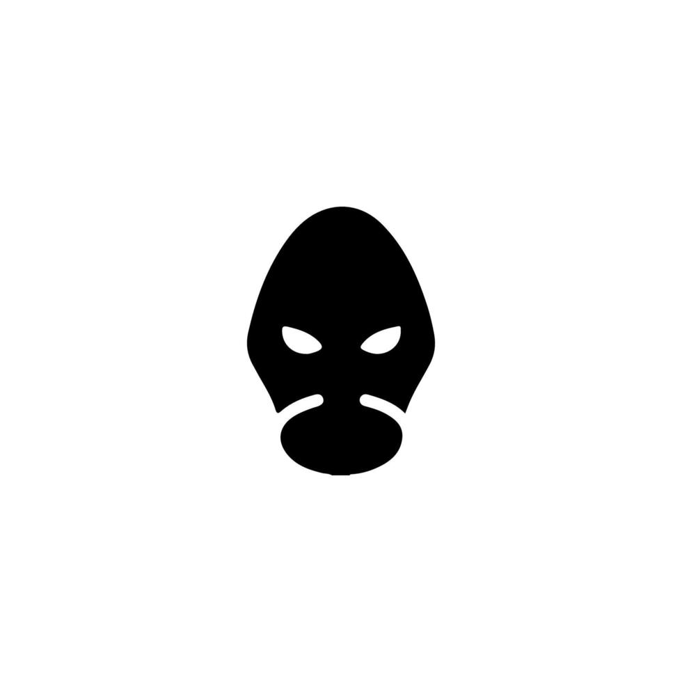 Symbol für Gasmaske. einfacher Stil kein Hintergrundsymbol für Atomkriegsplakate. Gasmasken-Markenlogo-Designelement. Gasmasken-T-Shirt bedrucken. Vektor für Aufkleber.