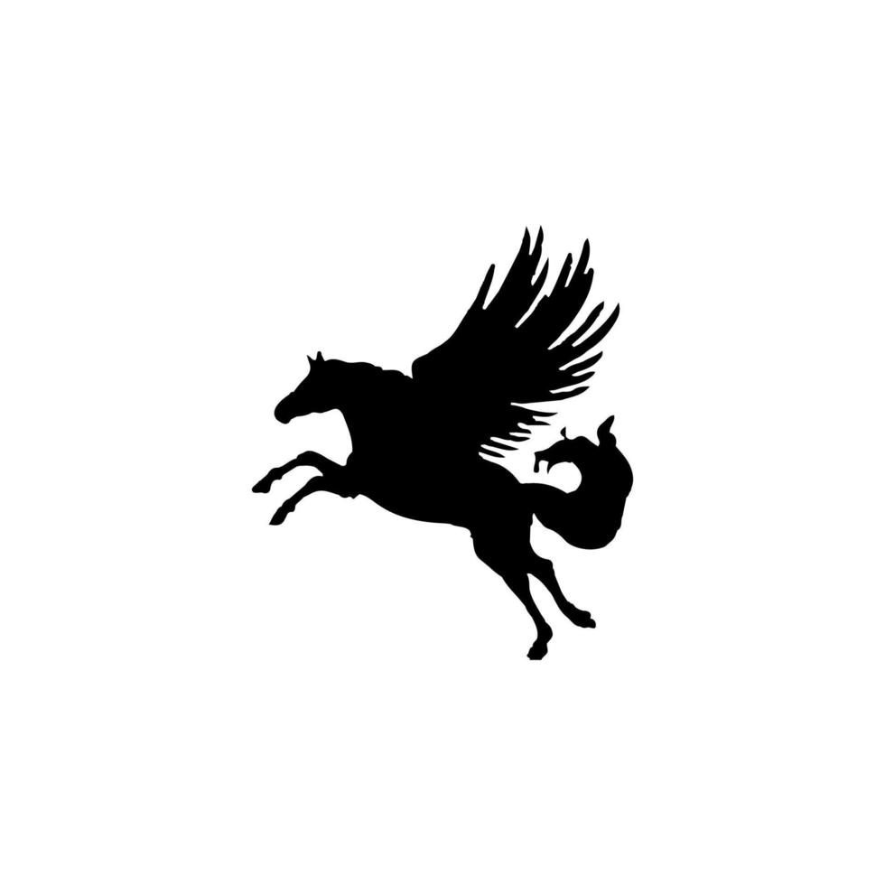 Pegasus-Symbol. einfaches Stil-Fantasy-Poster-Hintergrundsymbol. Pegasus-Markenlogo-Designelement. Pegasus-T-Shirt bedrucken. Vektor für Aufkleber.