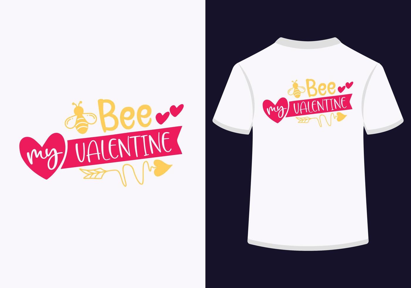 Biene mein Valentinstag-T-Shirt-Design vektor