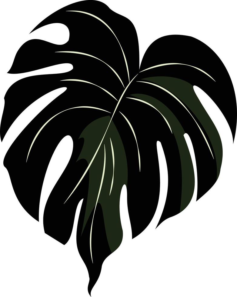 tropisches Blatt mit grüner Farbe und Äderung vektor