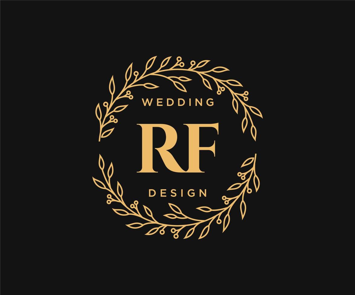 rf initialer brev bröllop monogram logotyper samling, hand dragen modern minimalistisk och blommig mallar för inbjudan kort, spara de datum, elegant identitet för restaurang, boutique, Kafé i vektor