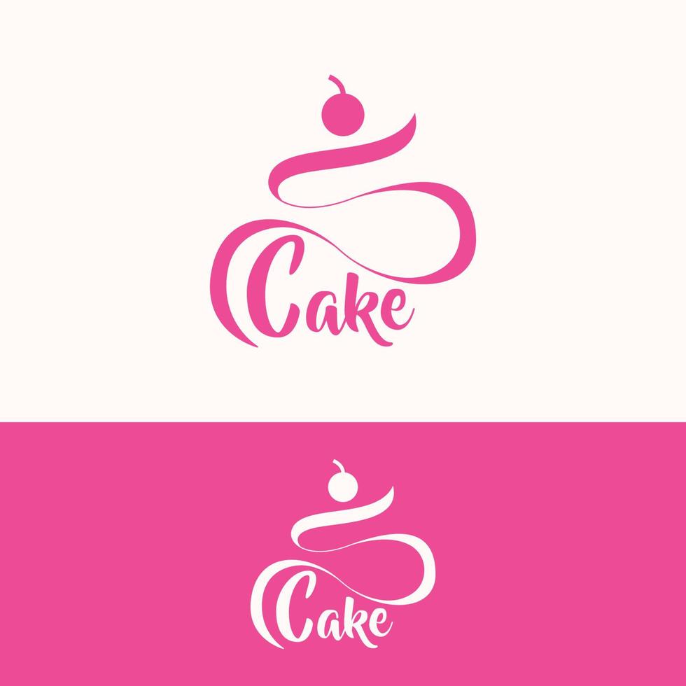 elegante Logo-Vorlage für süße Kuchen vektor