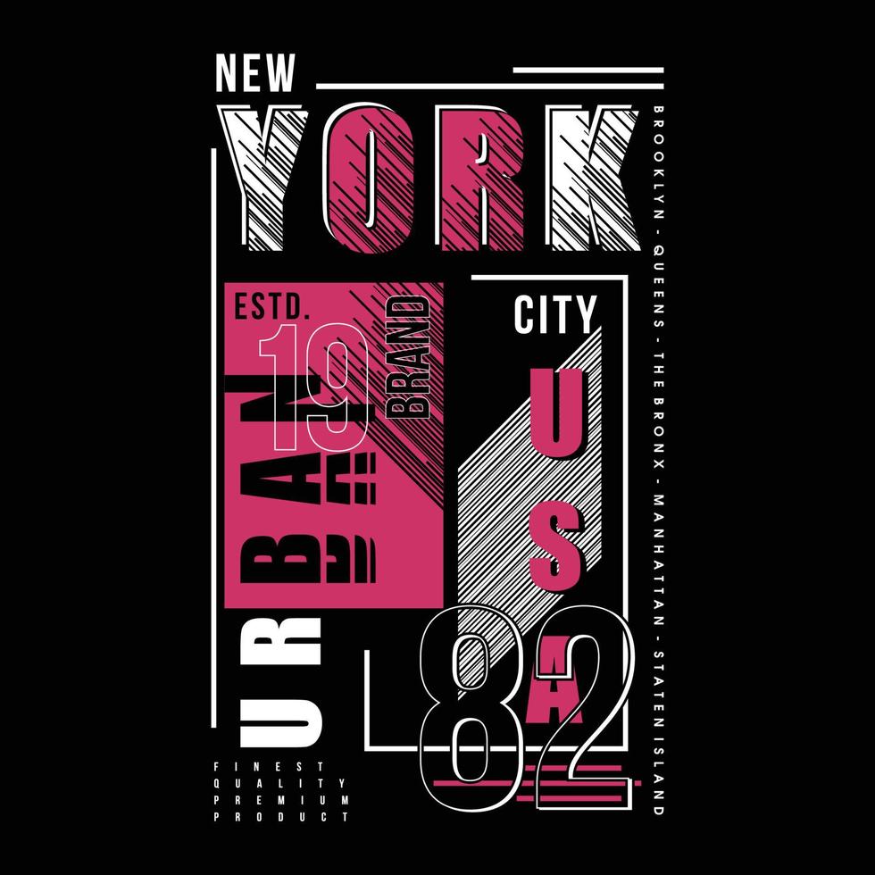 new york city textrahmen gestreifter grafischer typografie-vektordruck vektor