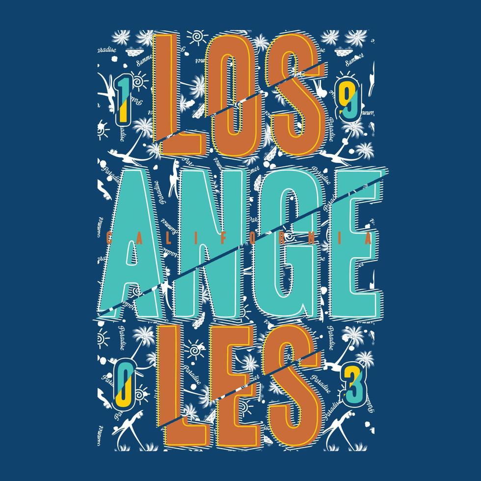 los angeles abstrakter grafischer t-shirt-druckvektor vektor