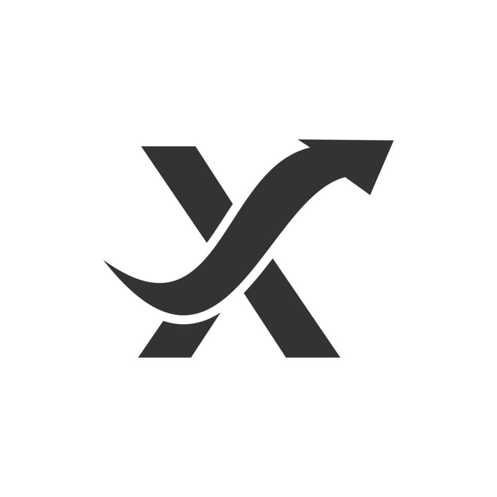buchstabe x finanzielles logokonzept mit finanziellem wachstumspfeilsymbol vektor