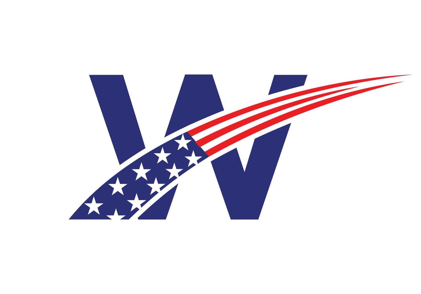 första brev w amerikan logotyp. USA amerikan logotyp vektor