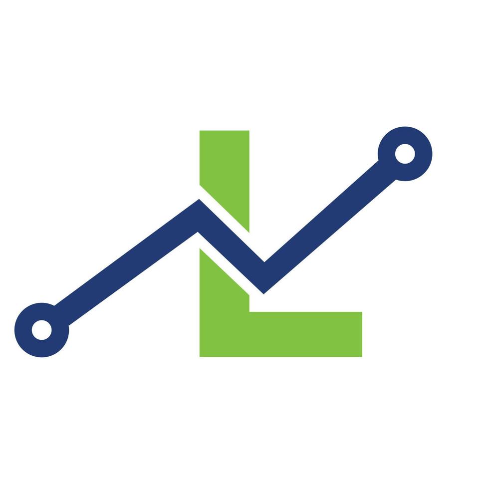 digital brev l teknologi ikon logotyp design. företag, investering, finansiell logotyp vektor