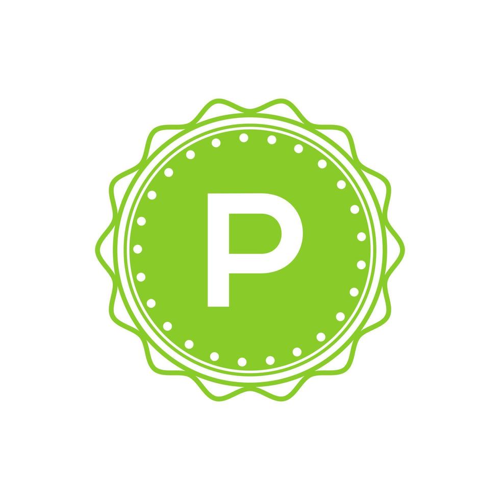 brev emblem p logotyp identitet för restaurang vektor