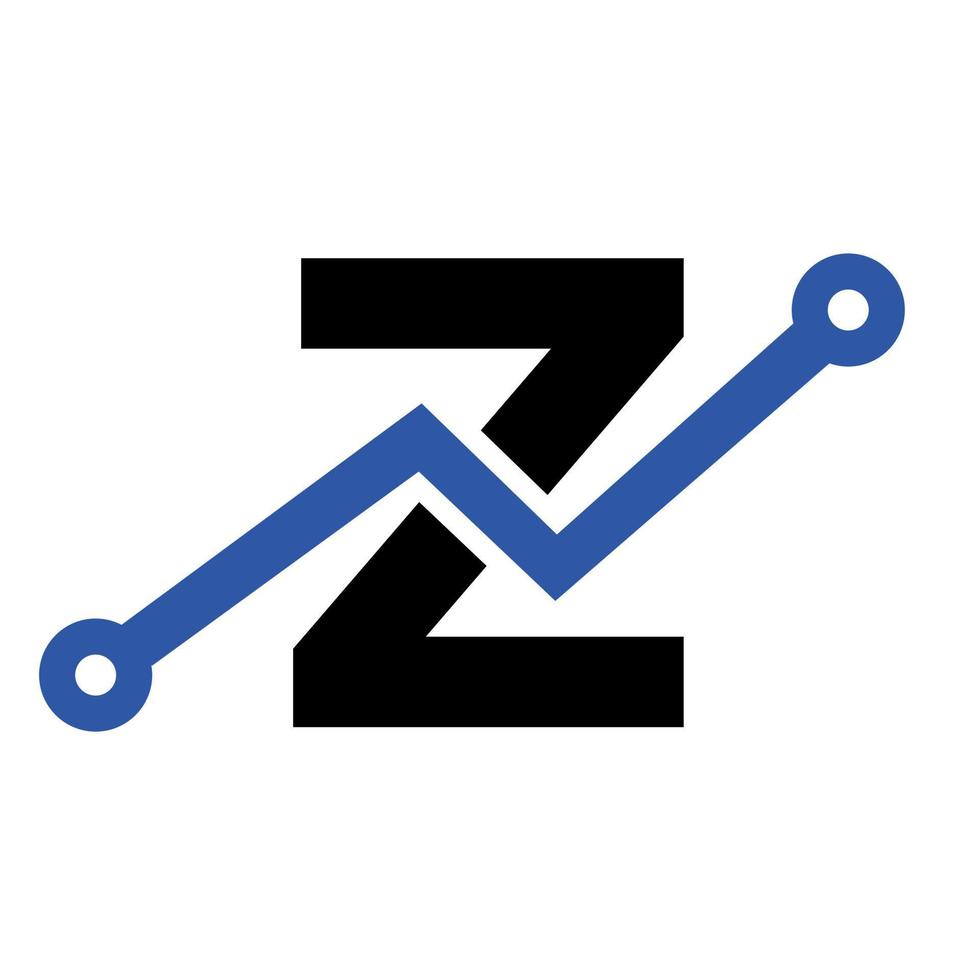 digital brev z teknologi ikon logotyp design. företag, investering, finansiell logotyp vektor