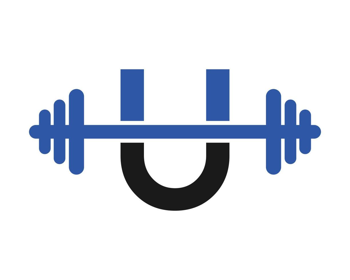 Fitness-Studio-Logo auf Buchstabe u-Zeichen vektor