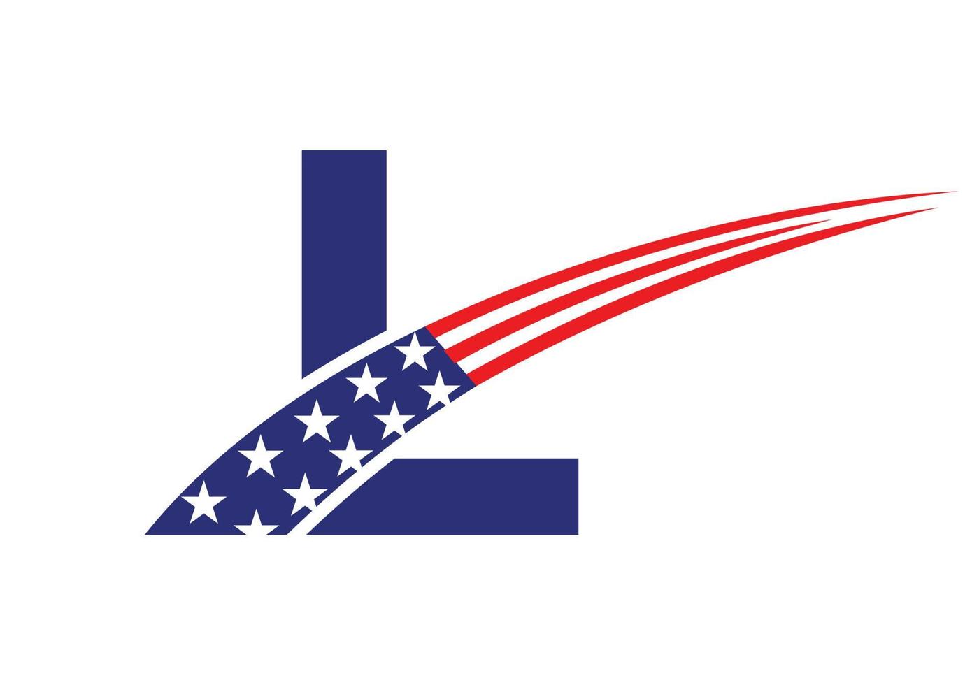 anfangsbuchstabe l amerikanisches logo. US-amerikanisches Logo vektor