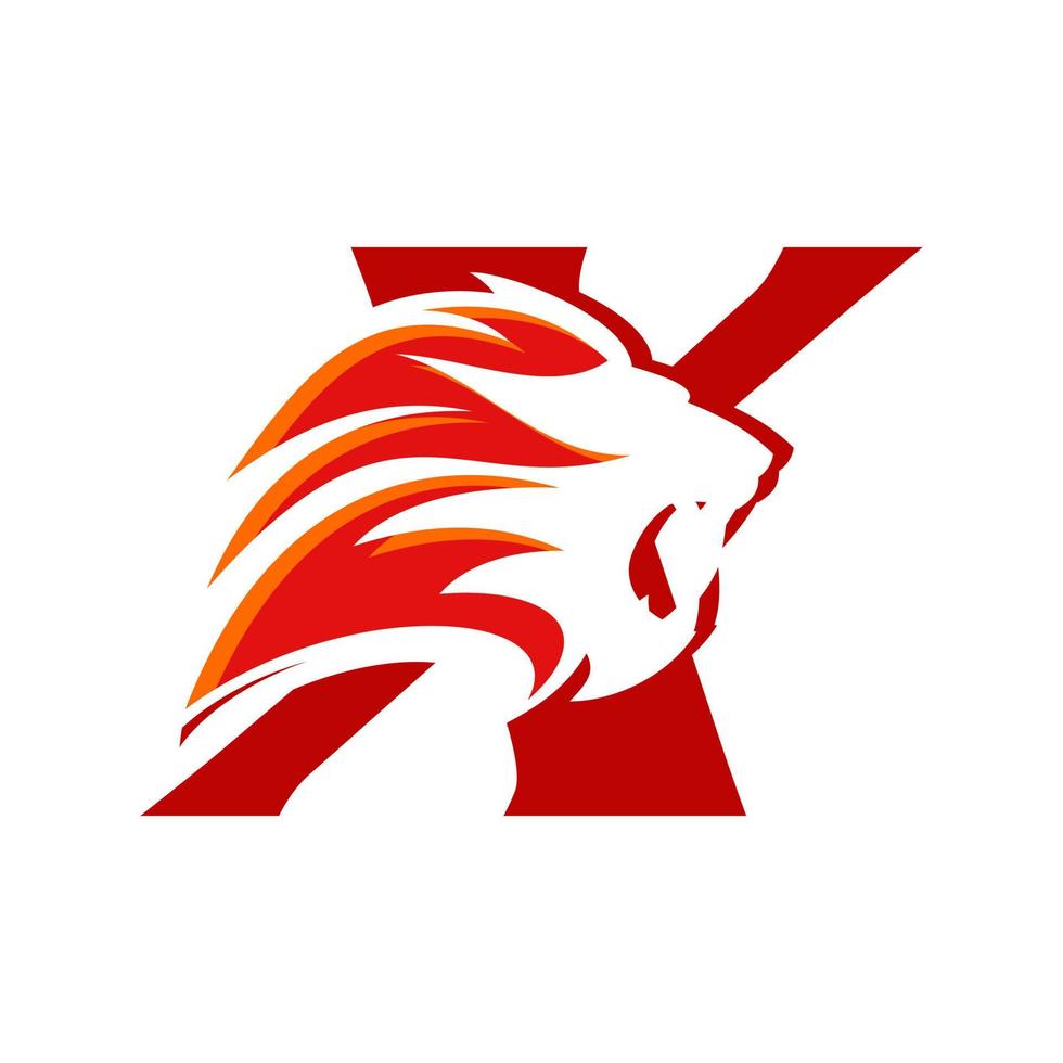 Initial x Löwenkopf-Logo vektor