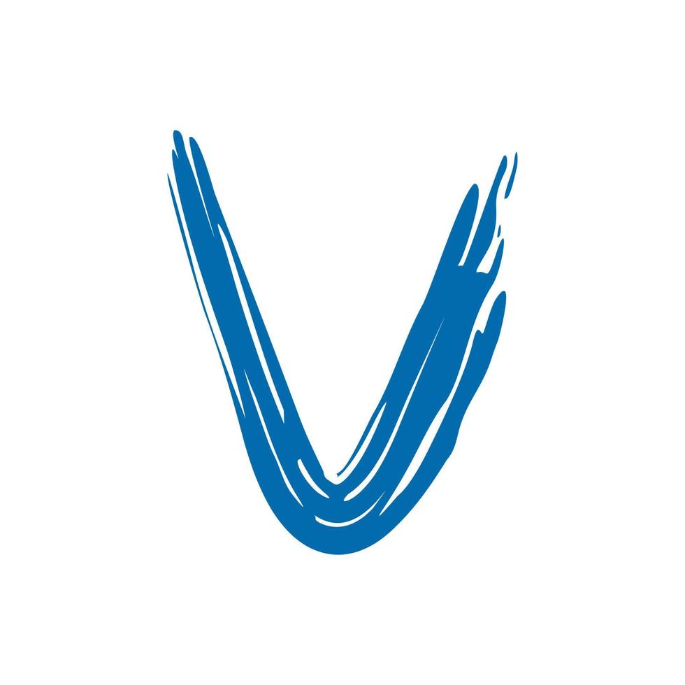 anfängliches V-Spritzwasser-Logo vektor
