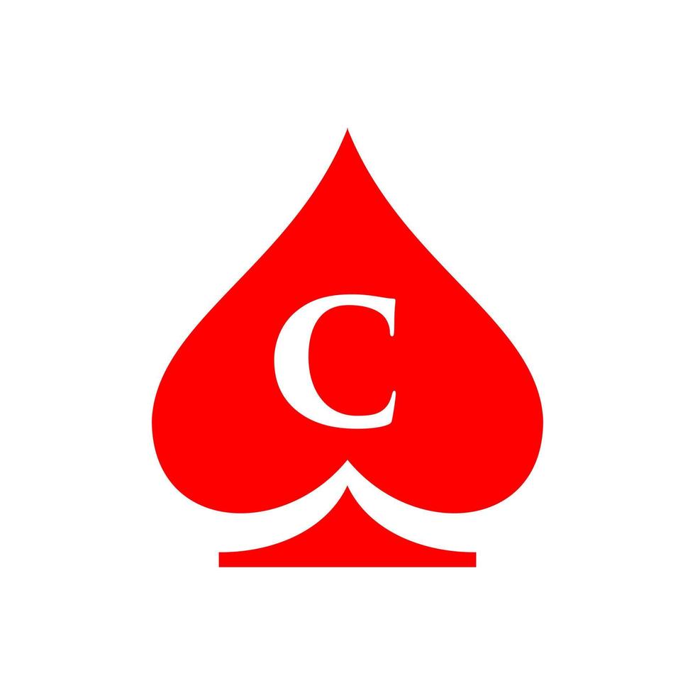 brev c kasino logotyp. poker kasino vegas logotyp mall vektor