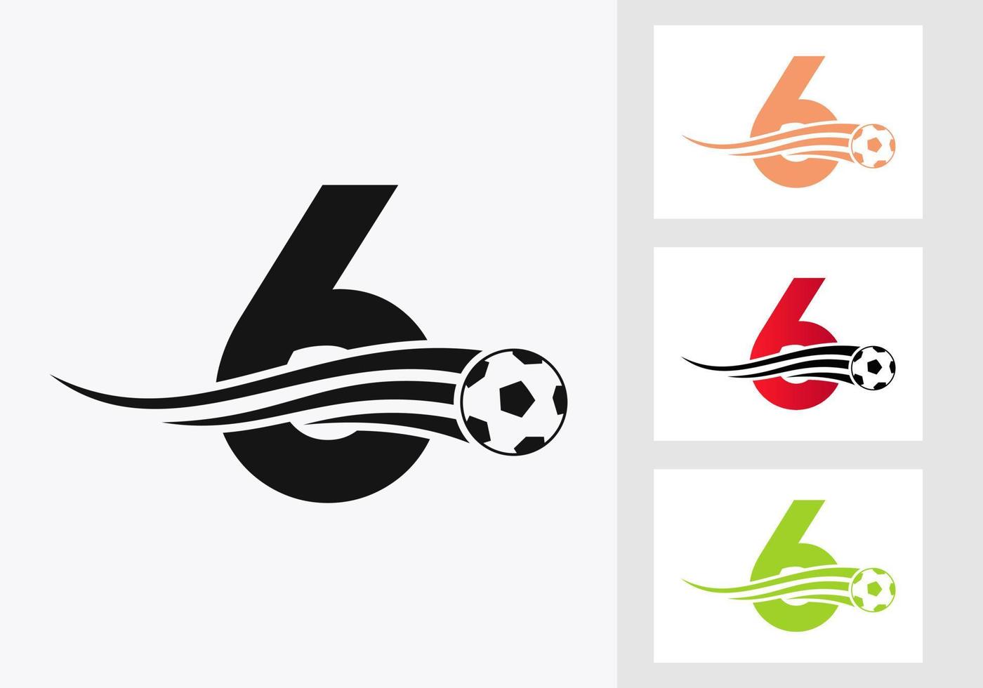 fotboll fotboll logotyp på brev 6 tecken. fotboll klubb emblem begrepp av fotboll team ikon vektor