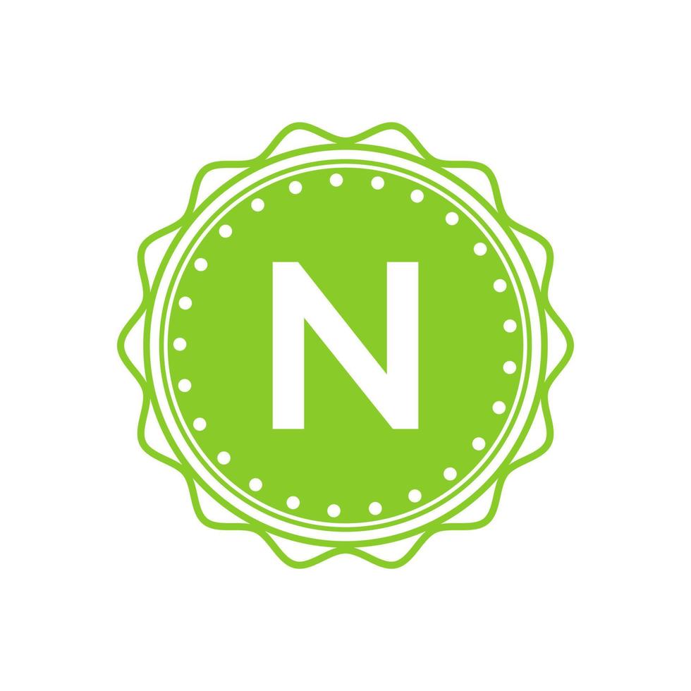 brev emblem n logotyp identitet för restaurang vektor