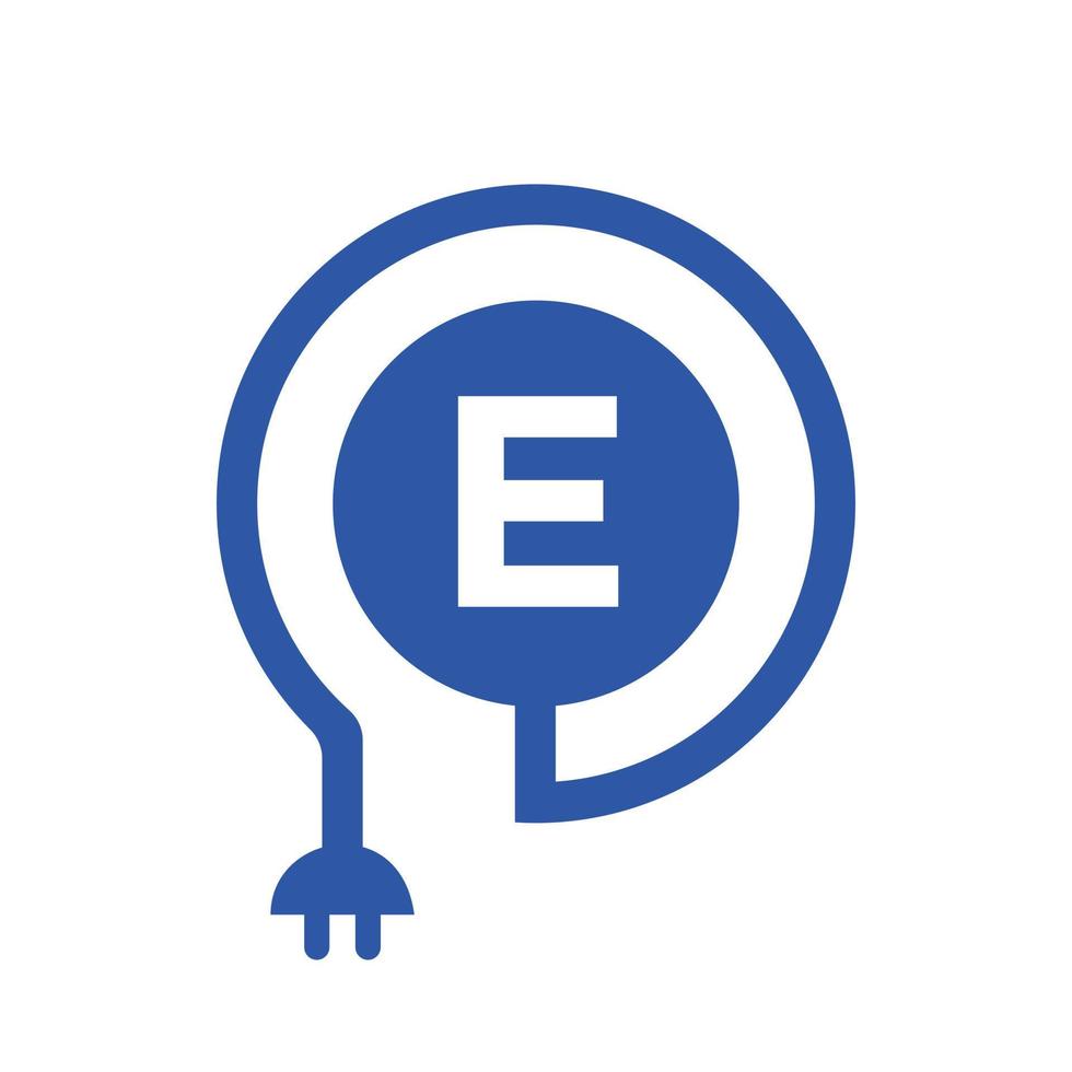 bokstaven e elektrisk logotyp vektor