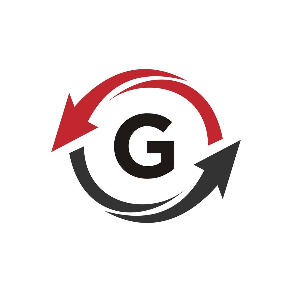 Buchstabe g finanzielles Logo-Konzept mit Pfeilsymbol für finanzielles Wachstum vektor
