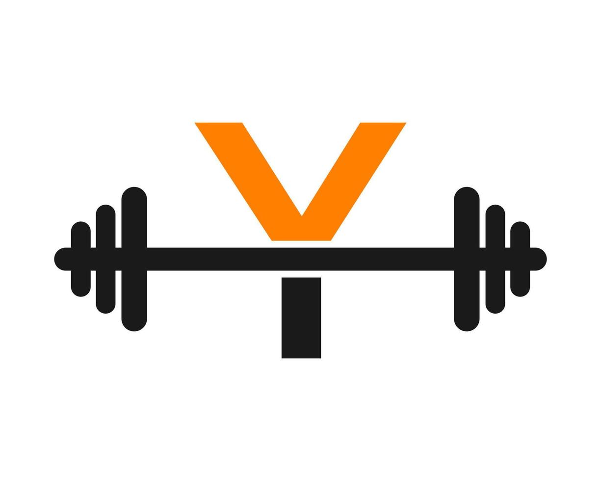 kondition Gym logotyp på brev y tecken vektor