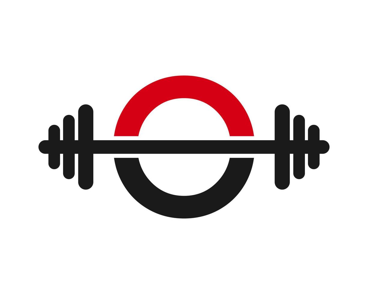 kondition Gym logotyp på brev o tecken vektor