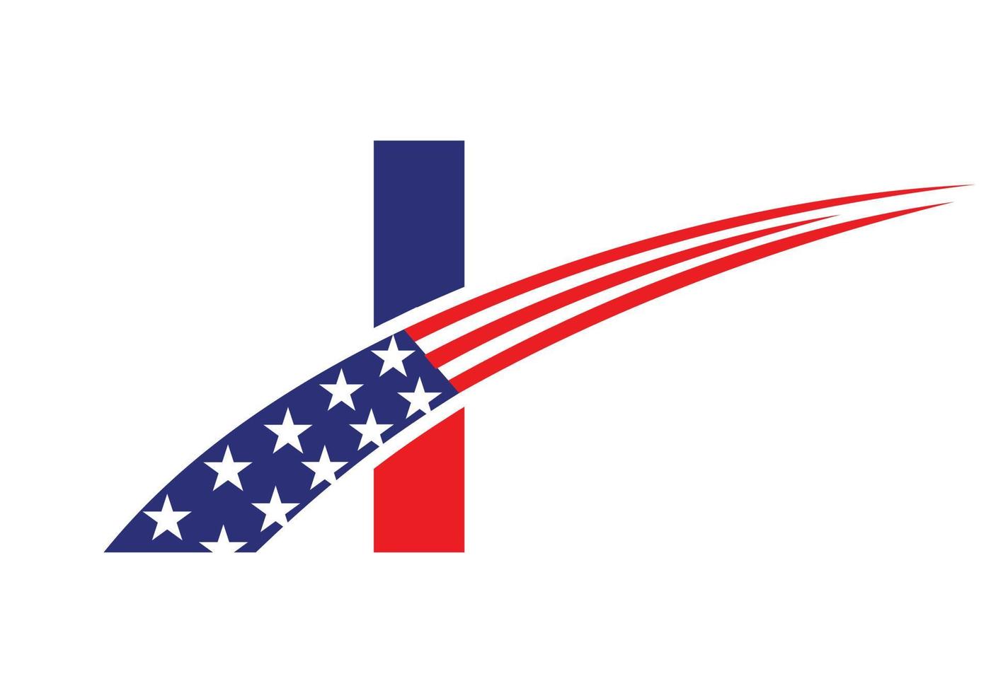 anfangsbuchstabe i amerikanisches logo. US-amerikanisches Logo vektor