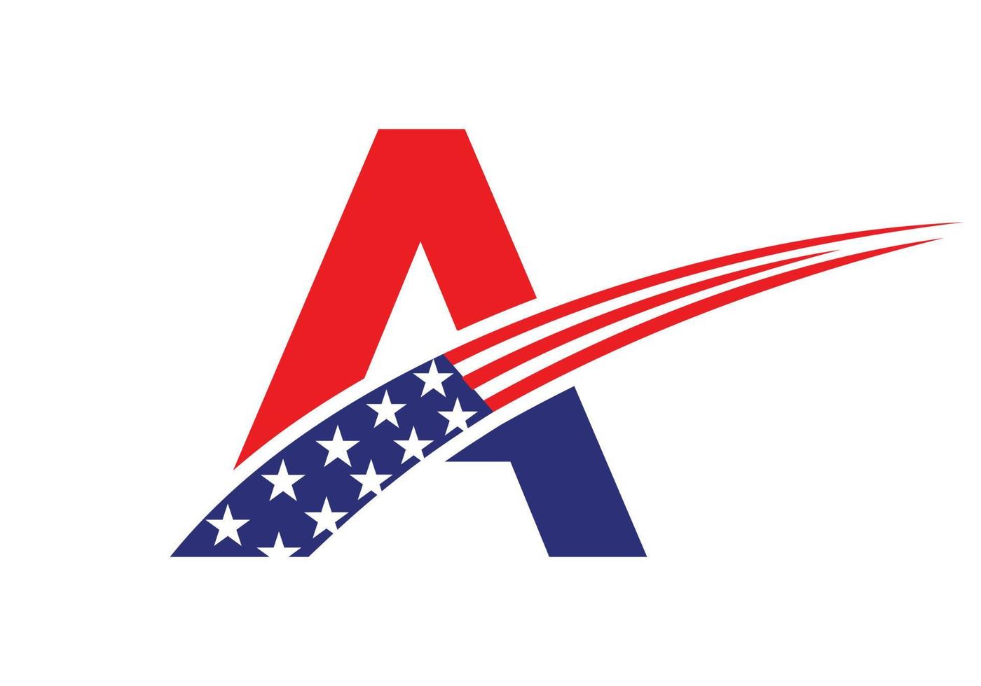 Anfangsbuchstabe ein amerikanisches Logo. US-amerikanisches Logo vektor