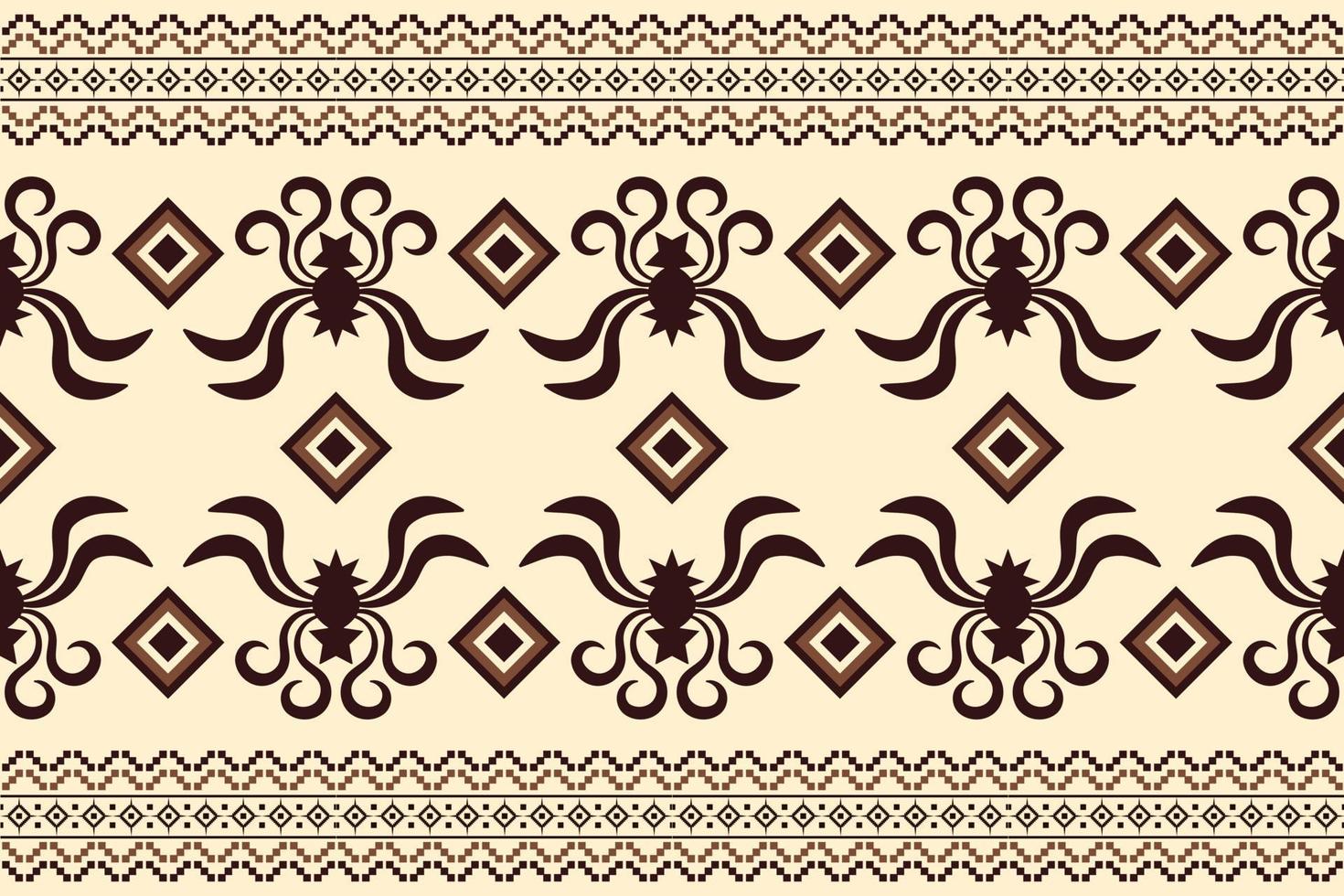 geometrischer stil des ethnischen stoffmusters. Sarong aztekisches ethnisches orientalisches Muster traditioneller orangefarbener Hintergrund. abstrakt, vektor, illustration. Verwendung für Textur, Kleidung, Verpackung, Dekoration, Teppich. vektor