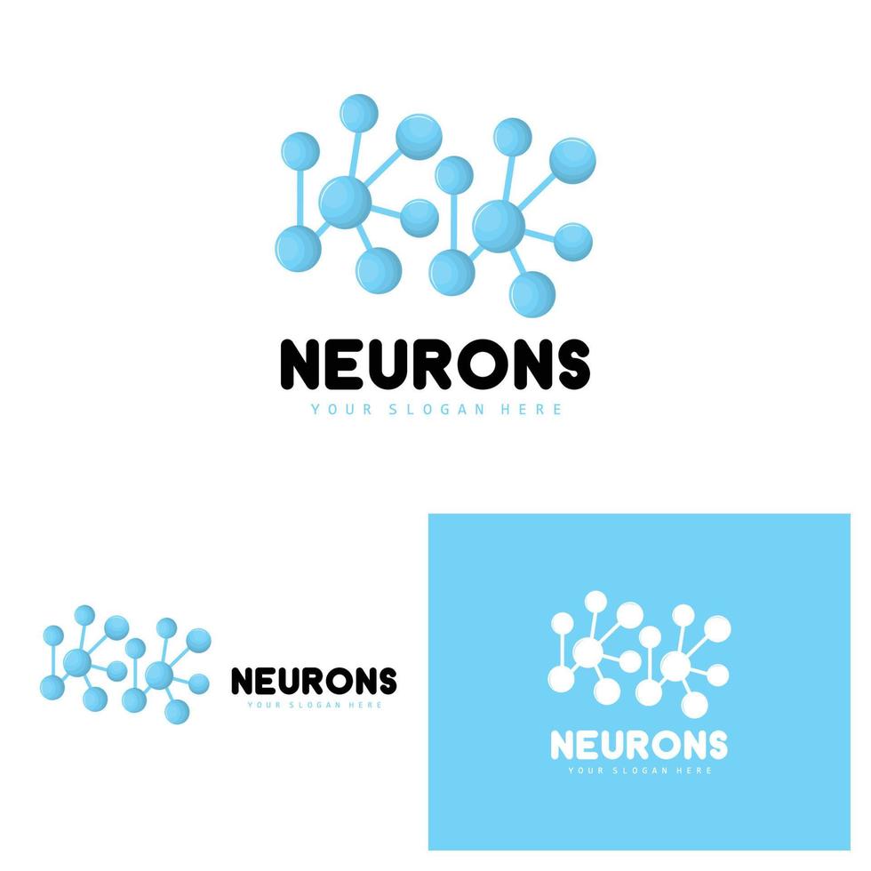 Neuronenlogo, Moleküllogodesign, Vektor und Vorlagenillustration