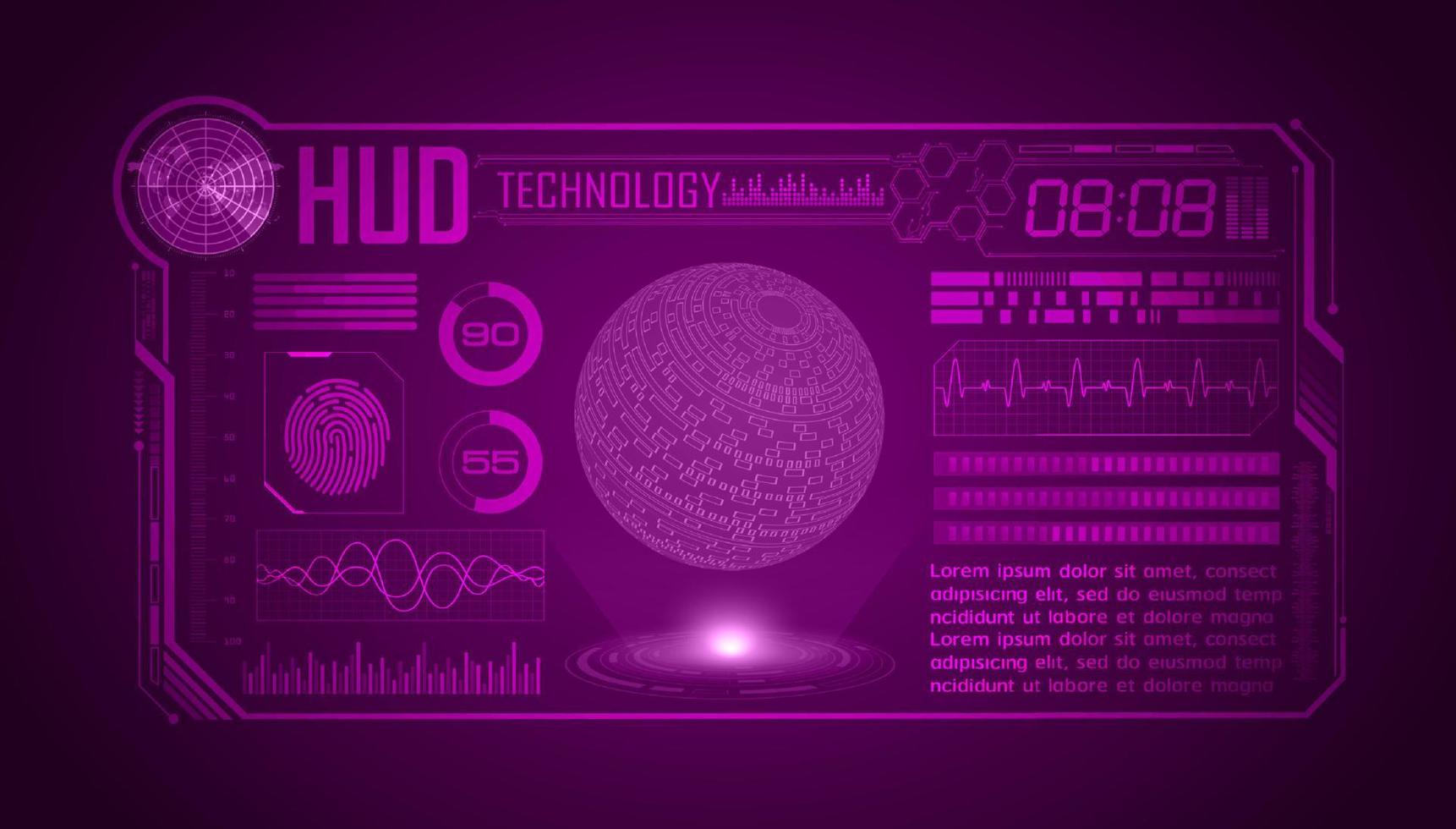 modern hud teknologi skärm bakgrund vektor