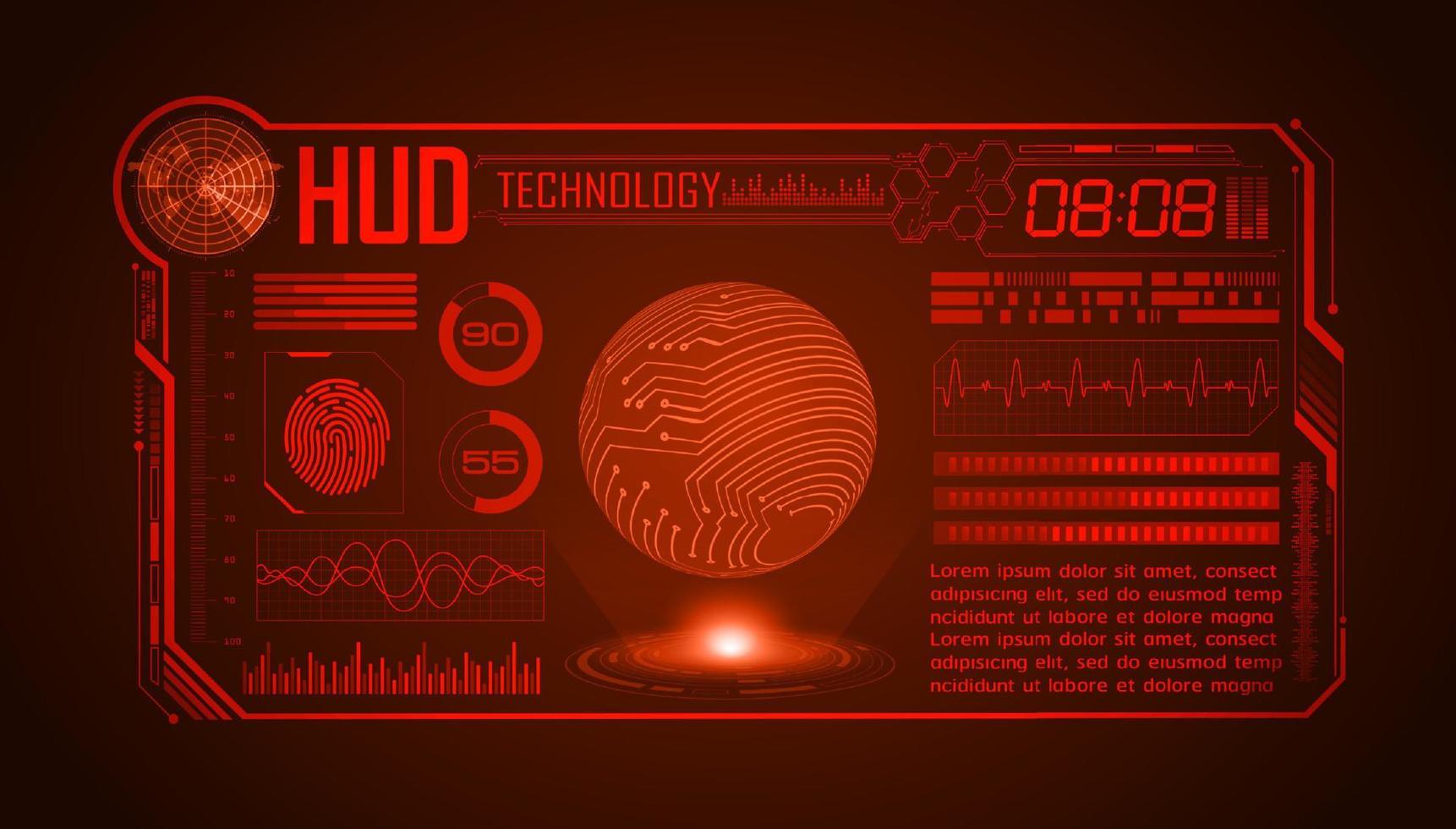 modern hud teknologi skärm bakgrund vektor