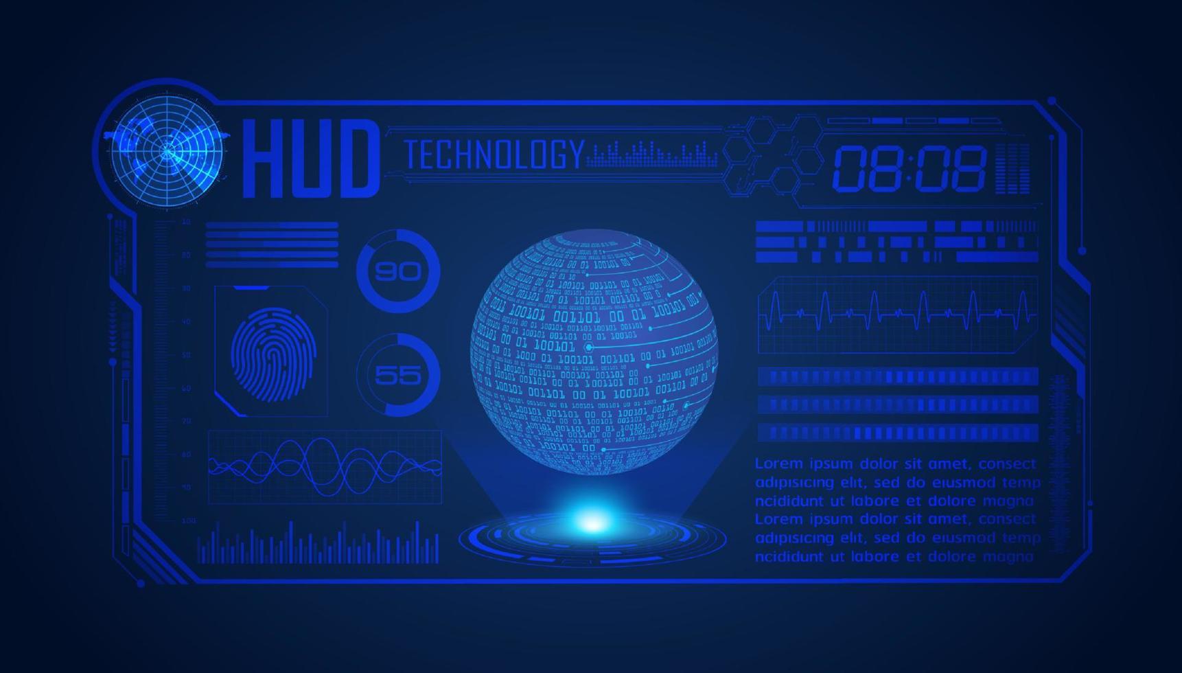 modern hud teknologi skärm bakgrund vektor