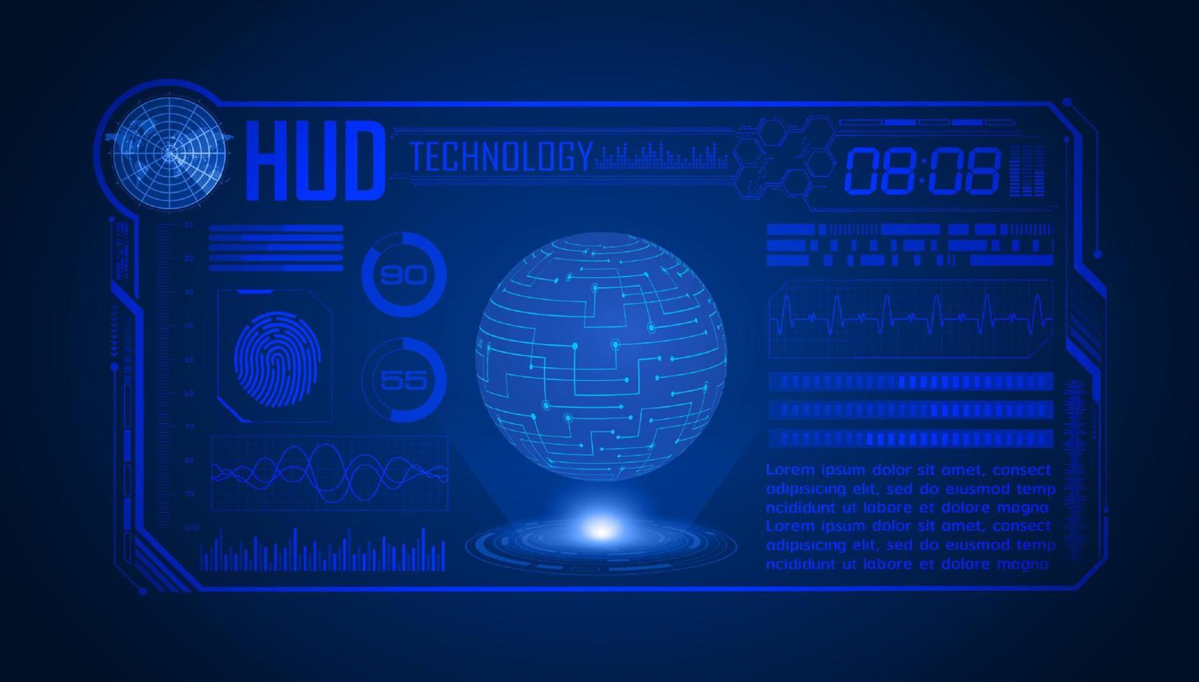 moderner hud-technologie-bildschirmhintergrund vektor